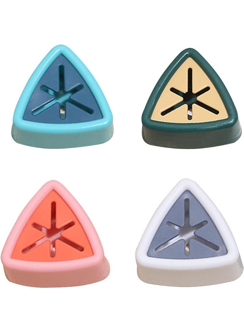 Wall-Mounted 4 PCS Hooks – Multi-Purpose Adhesive Hooks with Silicone Grip, Triangle Design, Ideal for Bathroom, Kitchen, Towels and Accessories - Image 1